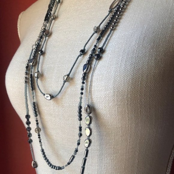 Silpada Dewdrops hematite & sterling silver multi strand necklace (N2097) - Picture 2 of 3
